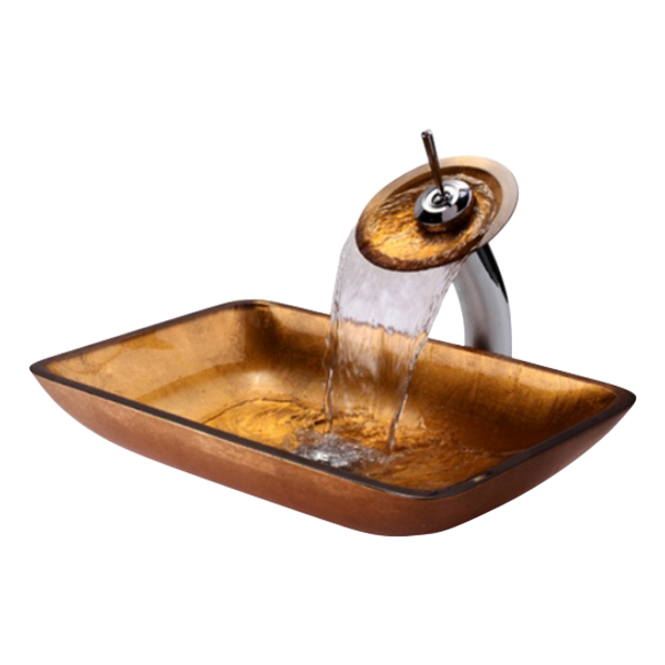 rectangle glass vessel sink