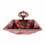 square vessel glass sink