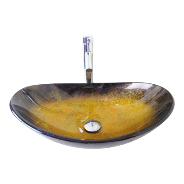 oval vessel glass sink